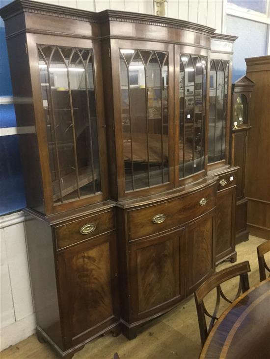 George III style mahogany bowfront bookcase